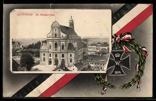 AK Altötting, St. Annakirche, Eisernes Kreuz 1914