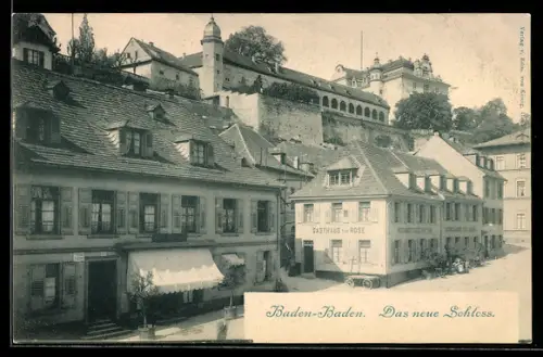 AK Baden-Baden, Das neue Schloss, Gasthaus zur Rose