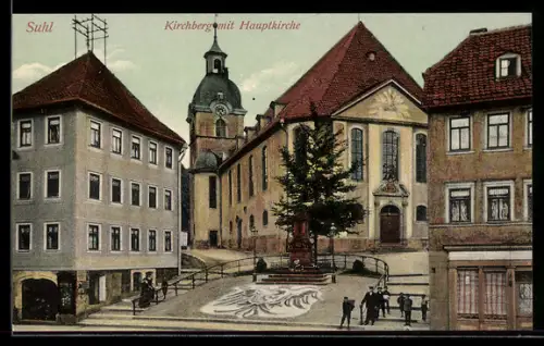AK Suhl, Kirchberg mit Hauptkirche