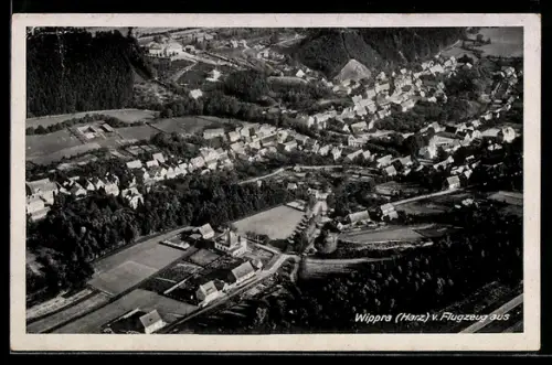AK Wippra /Harz, Ortsansicht vom Flugzeug aus gesehen