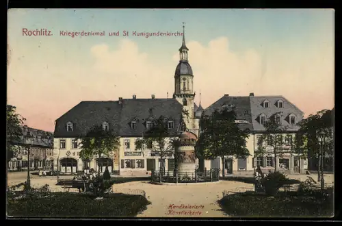 AK Rochlitz, Kriegerdenkmal, St. Kunigundenkirche