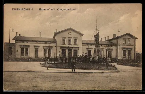 AK Euskirchen, Bahnhof, Kriegerdenkmal
