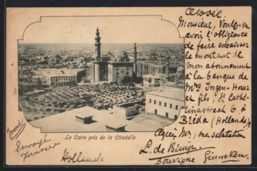 AK Le Caire, Le Caire pris de la Citadelle