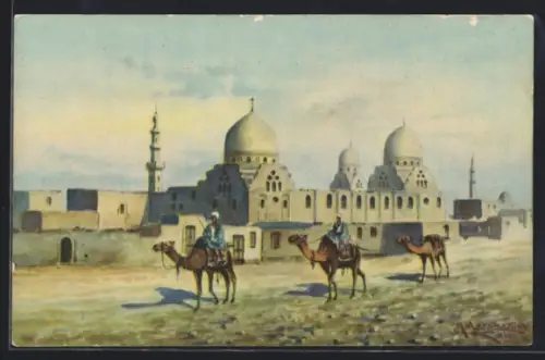 Künstler-AK Cairo, Tombs of the Califs