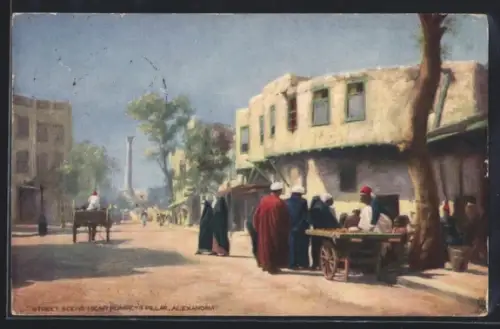 AK Alexandria, Street Scene near Pompey`s Pillar