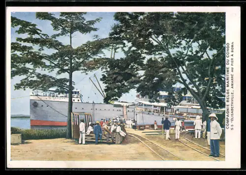 AK Boma, S.S. Elisabethville, Amarré au pier