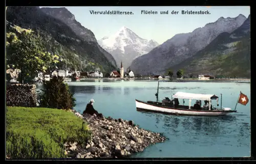 AK Flüelen, Gesamtansicht mit Bristenstock