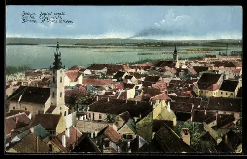 AK Zemun / Semlin, Izgled varosi, Teilansicht mit Kirche