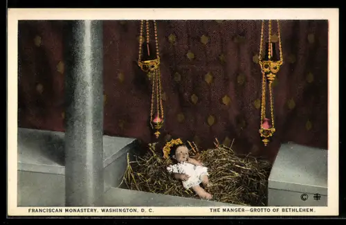 AK Washington D. C., Franciscan Monastery, The Manger, Grotto of Bethlehem