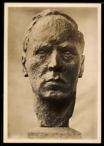 AK Selbstbildnis in einer Skulptur des Künstlers Georg Kolbe
