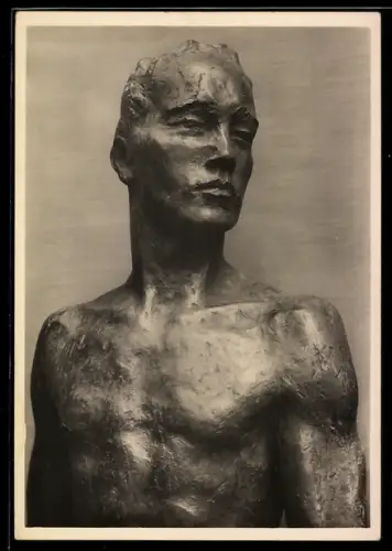AK Bronzestatue Herabschreitender 1928, Georg Kolbe