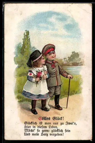 AK Verletzter Soldat hat sich in eine Schwester des Roten Kreuzes verliebt