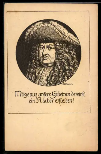 Künstler-AK Franz Stassen: Portrait, Möge aus unsern Gebeinen dereinst ein Rächer erstehen!