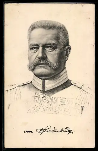 AK Generalfeldmarschall Paul von Hindenburg im Porträt