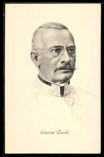 AK General Dankl, Portrait des österr. Heerführers