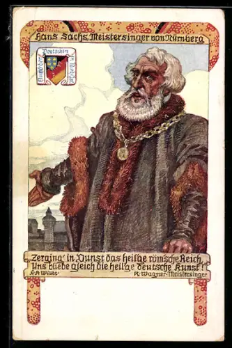Künstler-AK Karl Alex Wilke: Nürnberg, Hans Sachs, Meistersinger von Nürnberg