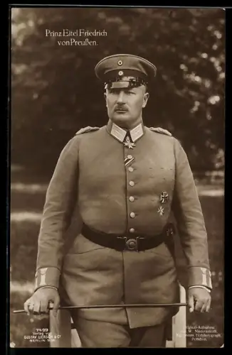 AK Prinz Eitel Friedrich von Preussen in Uniform mit Pour le Merite, EK I 1914, EK II 1914 und Johanniter-Orden