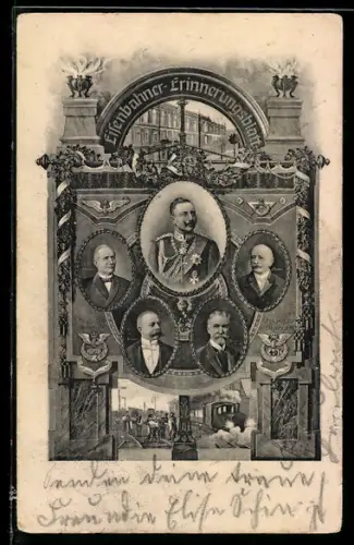 AK Eisenbahner-Erinnerungsblatt, Kaiser Wilhelm II.