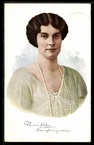 Künstler-AK Kronprinzessin Cecilie, Portrait