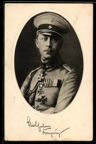 AK Kronprinz Wilhelm von Preussen in Uniform mit Orden