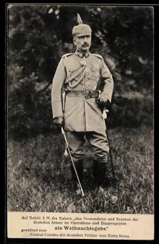 AK Kaiser Wilhelm II. in Uniform mit Pickelhaube