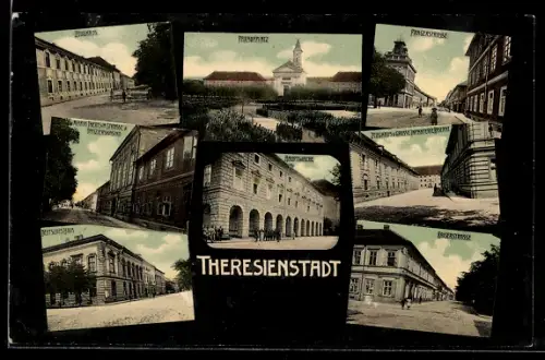 AK Theresienstadt / Terezin, Paradeplatz, Kaiserstrasse, Pragerstrasse