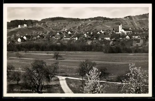 AK Birmenstorf, Ortsansicht mit Kirche im Frühling