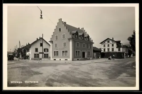 AK Wildegg, Dorfplatz mit Gasthof zum Aarhof