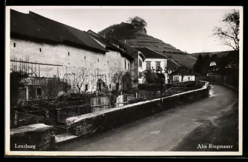 AK Lenzburg, Strassenpartie bei der alten Ringmauer