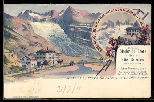 AK Furka, Route de la Furka, du Grimsel et de L`Eggishorn
