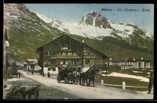 AK Maloia, Old Hostelry`s Hotel, Pferdekutsche