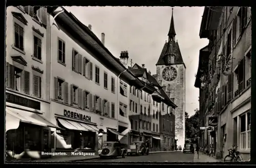 AK Bremgarten /AG, Marktgasse mit Geschäften