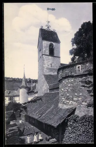AK Brugg, Ortsansicht mit Turm