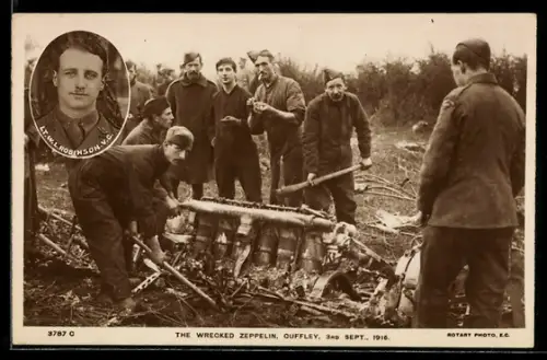 AK The wrecked Zeppelin 3. September 1916