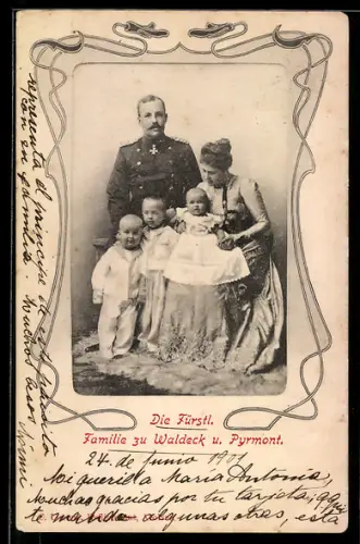 AK Die Fürstl. Familie zu Waldeck u. Pyrmont