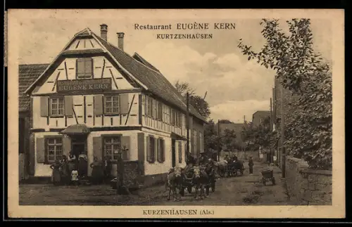 AK Kurzenhausen /Als., Restaurant Eugène Kern