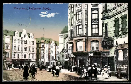 AK Königsberg, Rossgarter Markt, Cigarren-Handlung