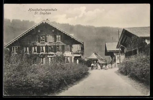 AK St. Stephan, Strassenpartie an der Haushaltungsschule