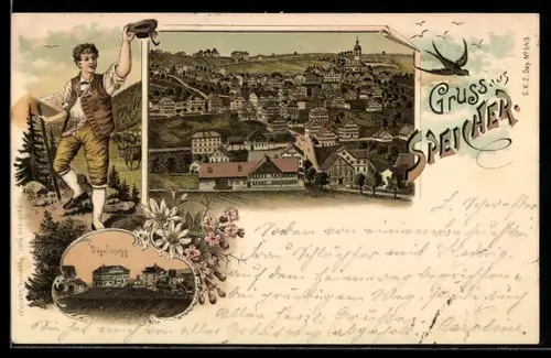 Lithographie Speicher, Totalansicht, Vögelinsegg