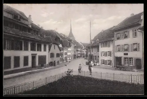 AK Aarau /Rain, Strassenpartie mit Geschäften