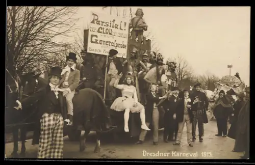 AK Dresden, Karneval 1913, Parsifal-Ensemble