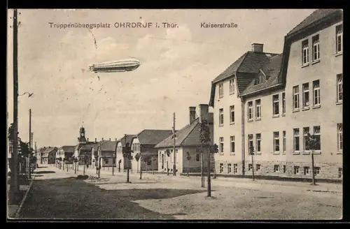 AK Ohrdruf, Zeppelin über dem Truppenübungsplatz