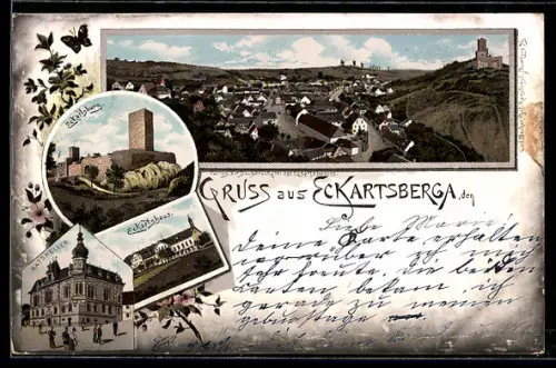 Lithographie Eckartsberga, Eckartsburg, Eckartshaus, Ratskeller
