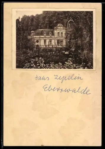 AK Eberswalde, Kapitäns-Villa Cord von Zepelin, Donopstrasse 3, jetzt Erich-Mühsam-Strasse