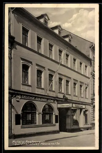 AK Meerane /Sa., Hotel und Restaurant Goldener Löwe
