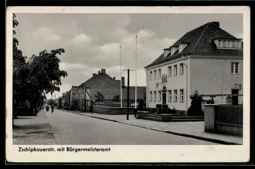 AK Senftenberg, Zschipkauerstrasse mit Bürgermeisteramt