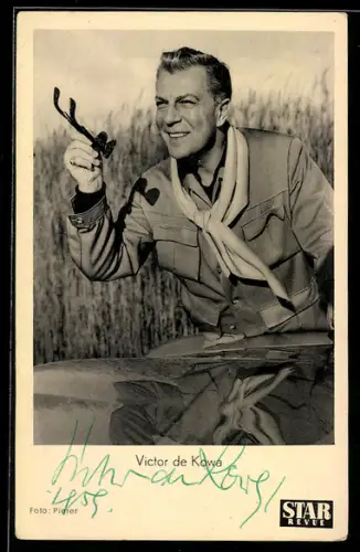 AK Schauspieler Victor de Kowa mit Sonnenbrille, Autograph