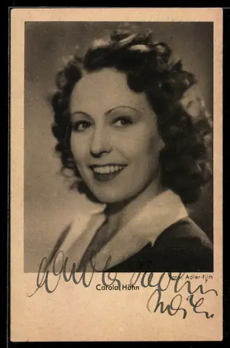 AK Schauspielerin Carola Höhn, Porträt, Autograph