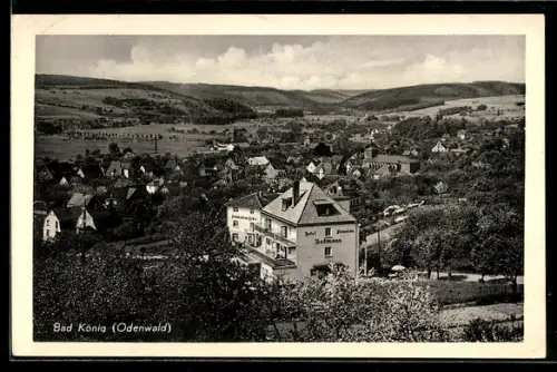 AK Bad König /Odenwald, Hotel und Pension Bodmann, Ortsansicht