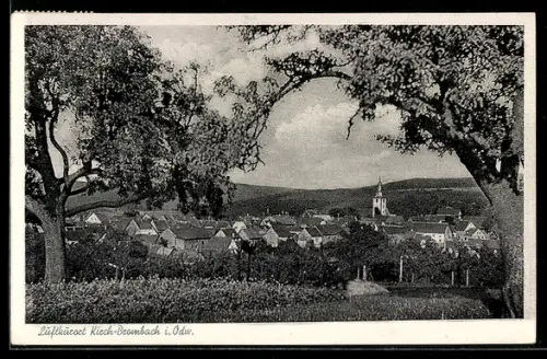AK Kirch-Brombach i. Odw., Luftbild, Kirche, Ortsansicht